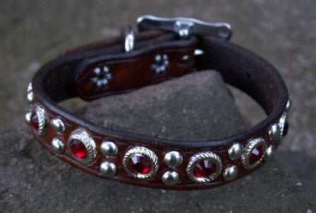 Katie's Ruby Red Dog Collar