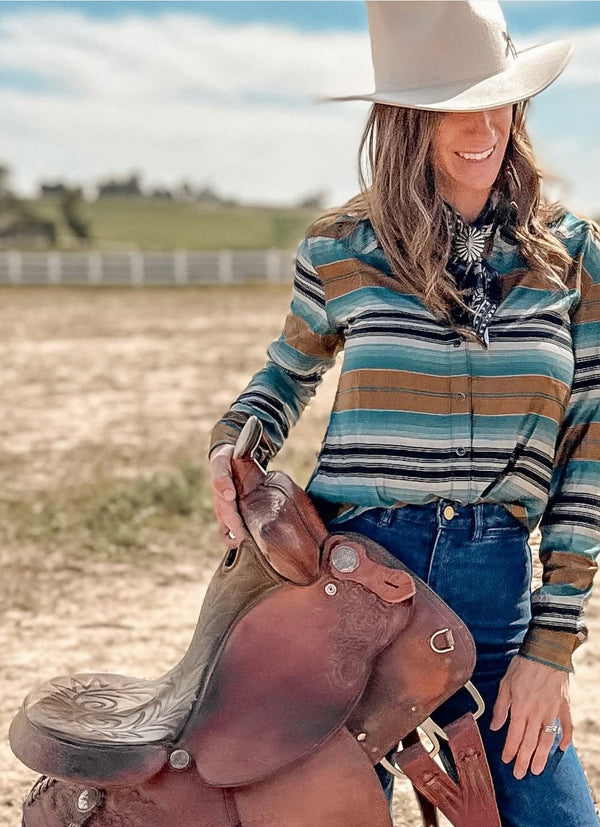 Multi Colored Western Stripe Top