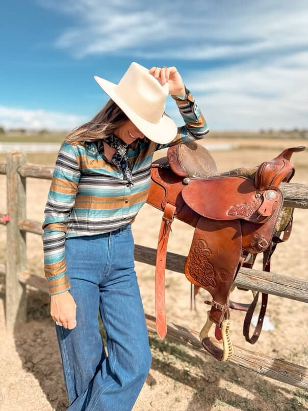 Multi Colored Western Stripe Top