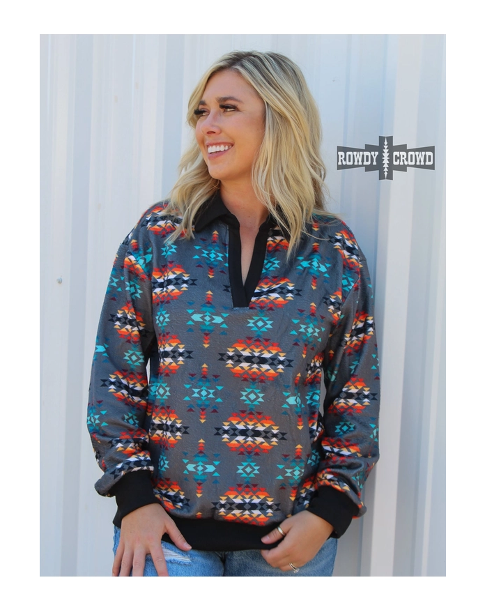 Down The Alley Aztec Pullover