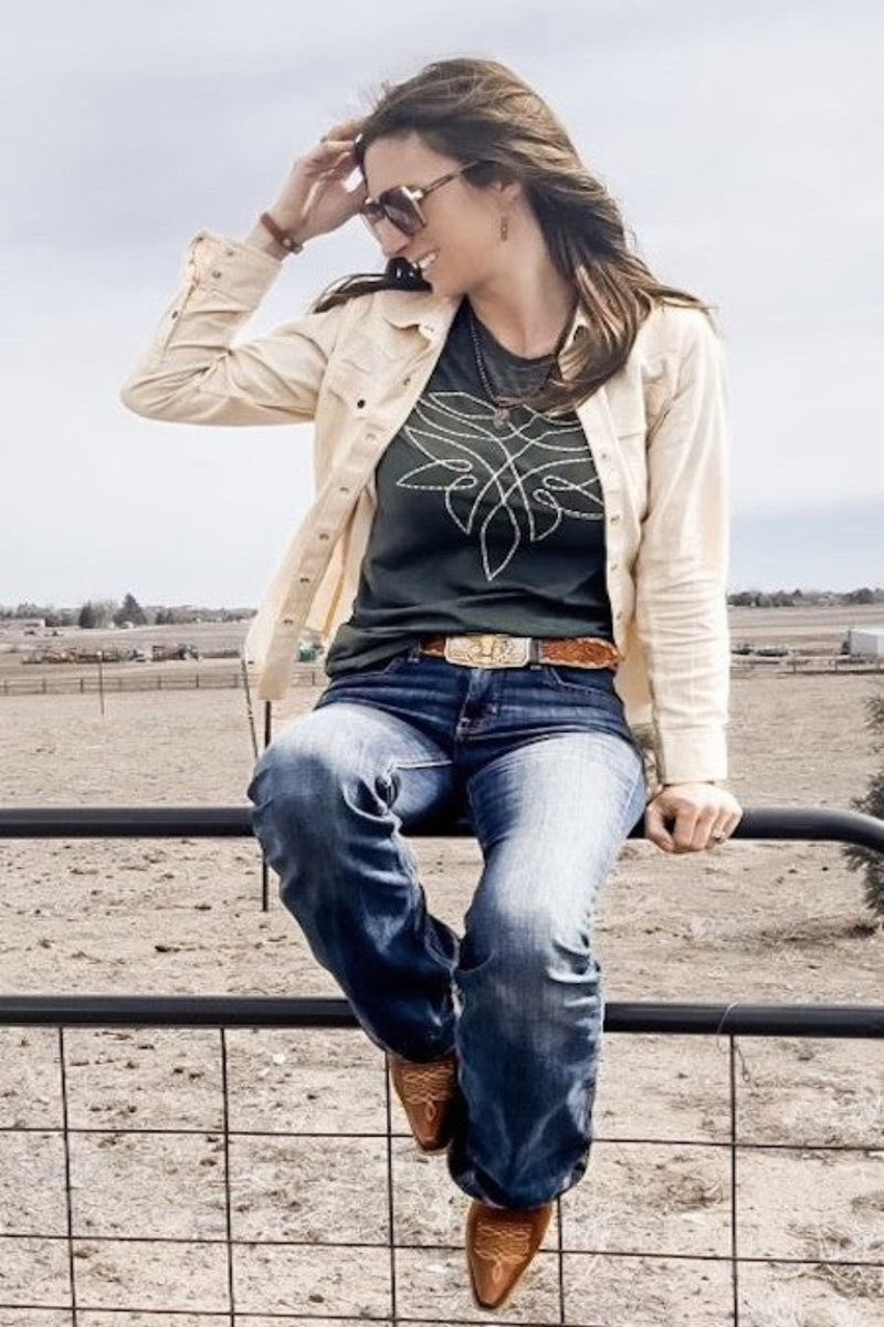 Cowgirl Boot Stitch Tee