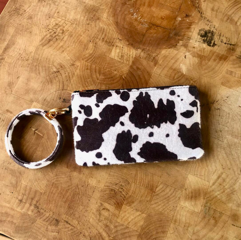 Cow Print Wristlet