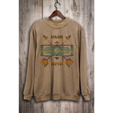 Aztec Mineral Wash Lightweight Sweatshirt - 2 Color Options!