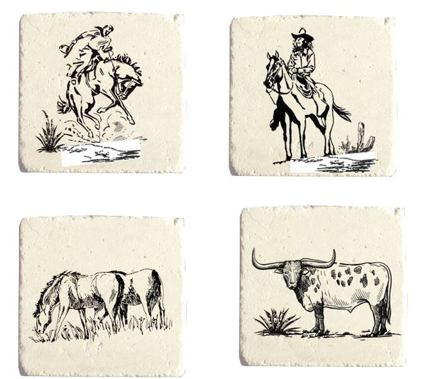 Ranch Life 4pc Coaster Set