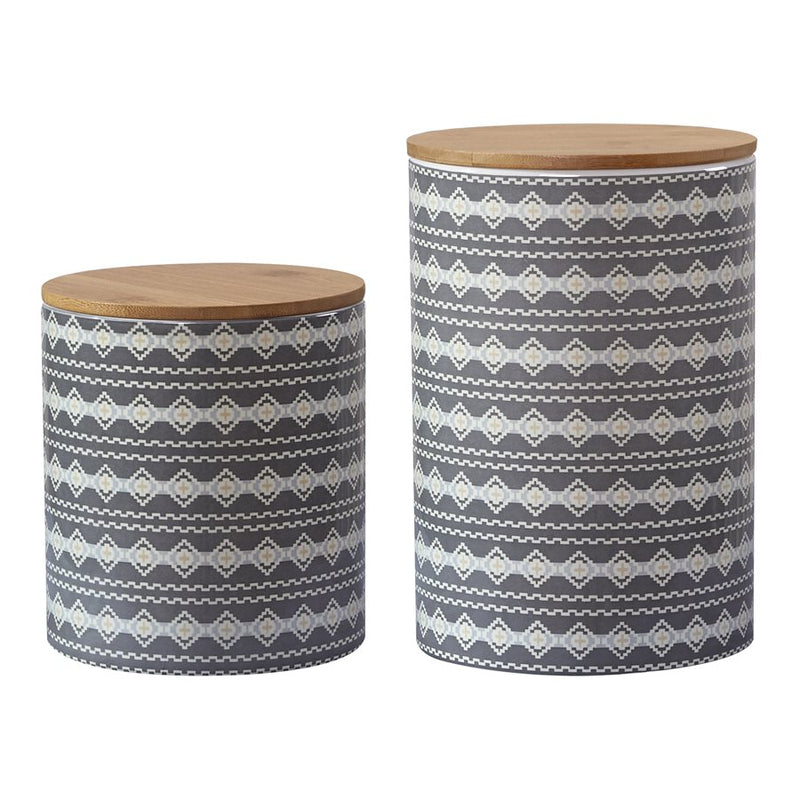 Gray Aztec Canister Set