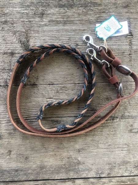 Leather Reins With Black Lacing
