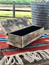 3 Stone Long Silver Box