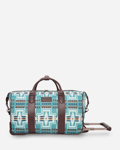 Rolling Duffle Bag in Harding Aqua