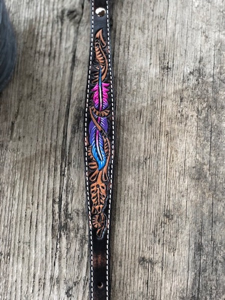 Painted Feather Dog Collar