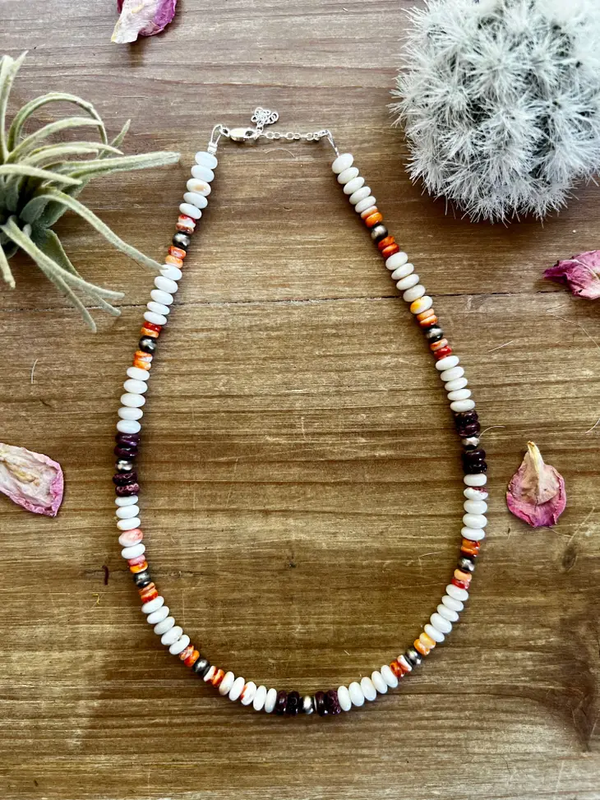 Spiny Oyster & Navajo Necklace