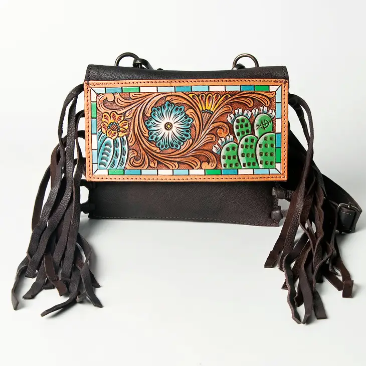 The Susie Tooled Crossbody with Fringe