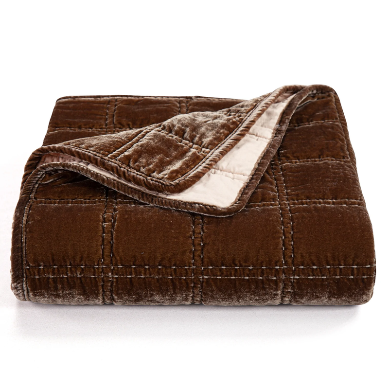 Stella Faux Silk Double Box Stitch Throw - Multiple Colors